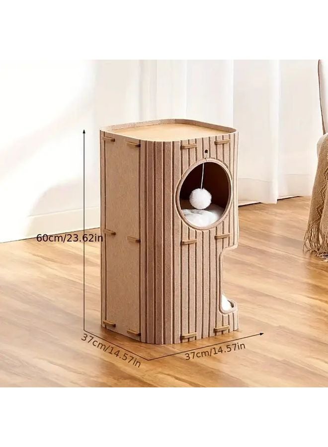 برج قطط 3 طوابق منزل قطط متعدد المستويات عمود خدش للتسلق لثلاث قطط - Image 2